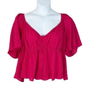 ARULA Pink Checkered Blouse